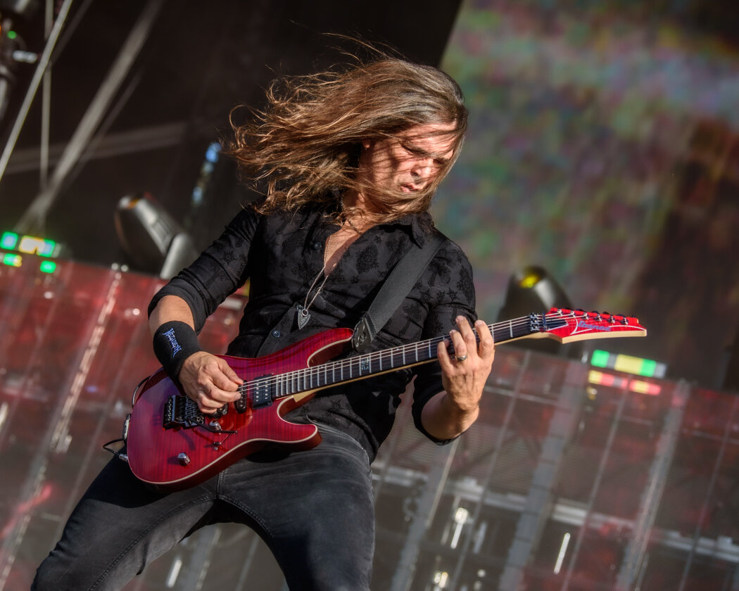 Megadeth – Als Dave Mustaine und Co. die Bühne betreten, geht Wacken steil. – Kiko Loureiro.
