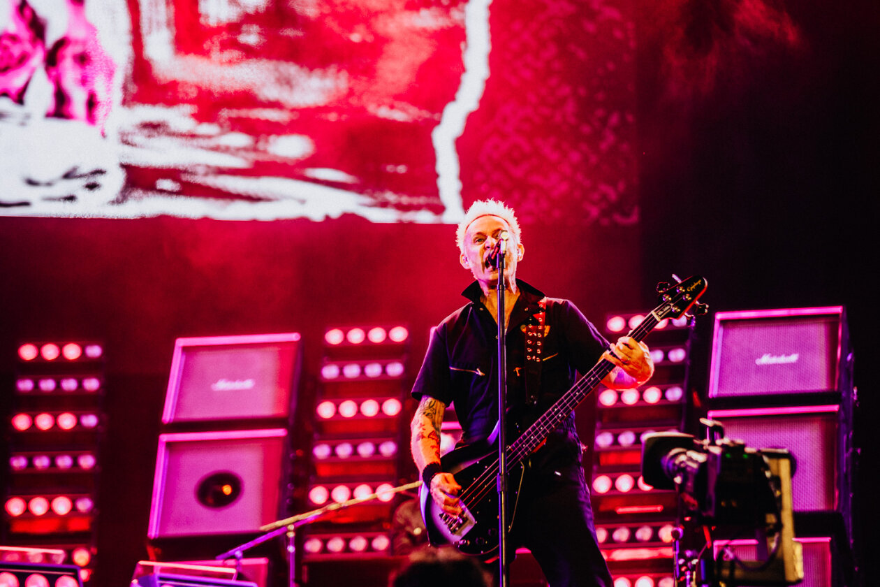 Green Day – Headliner am Samstag: Wenn sich Billie Armstrong und Band ankündigen, ist es vor der Hauptbühne brechend voll. – Mike Dirnt.