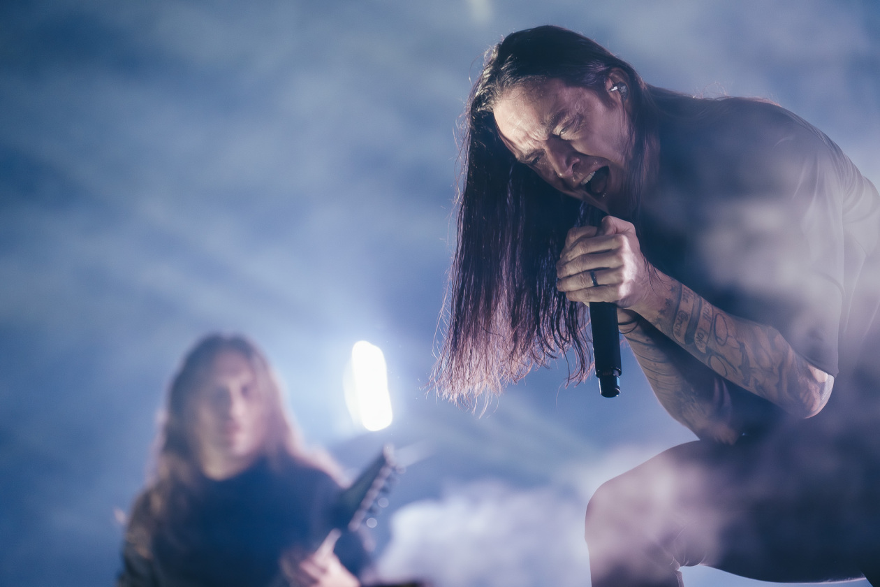 Metalcore/Melodic Death Metal pur: Sänger Marcus Bischoff und Band live. – Heaven Shall Burn.