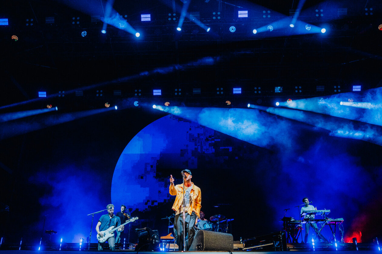 Zur Freude vieler Fans zu Gast in Berlin: Sänger Ryan Tedder und Kollegen. – One Republic.